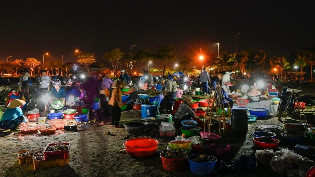 Chợ hải sản Thọ Quang Đà Nẵng là chợ đầu mối hải sản lớn nhất miền Trung nhộn nhịp sáng sớm