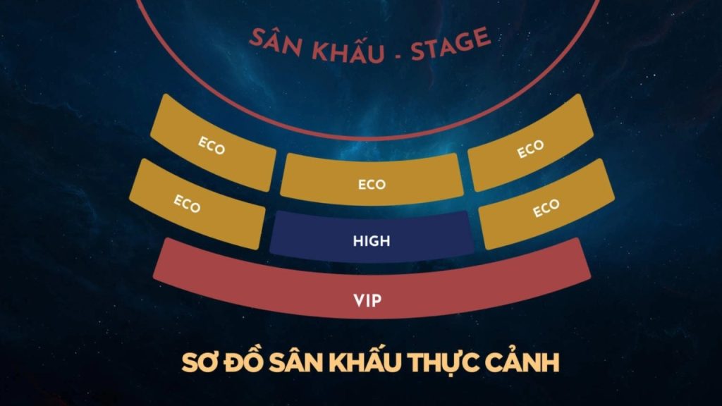 Sơ đồ ngồi theo hạng vé show Ký ức Hội An giá vé mới nhất