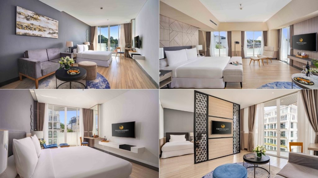 Các hạng phòng tại Nesta Valley Dalat Hotel với ban công riêng hướng thành phố hoặc thung lũng