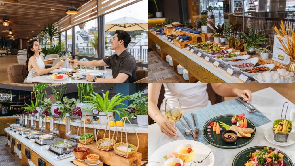 Bữa sáng đa dạng với nhiều món ăn hấp dẫn tại nhà hàng Nesta Valley Dalat Hotel