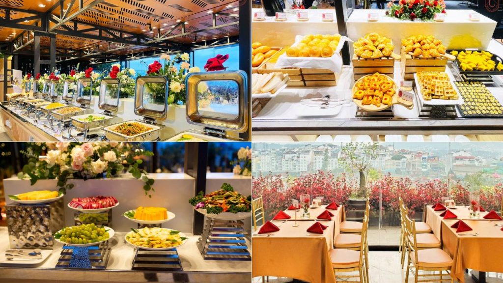 Không gian hiện đại của nhà hàng Hôtel Colline phục vụ buffet sáng đa dạng tại trung tâm Đà Lạt (Nguồn: Hôtel Colline)