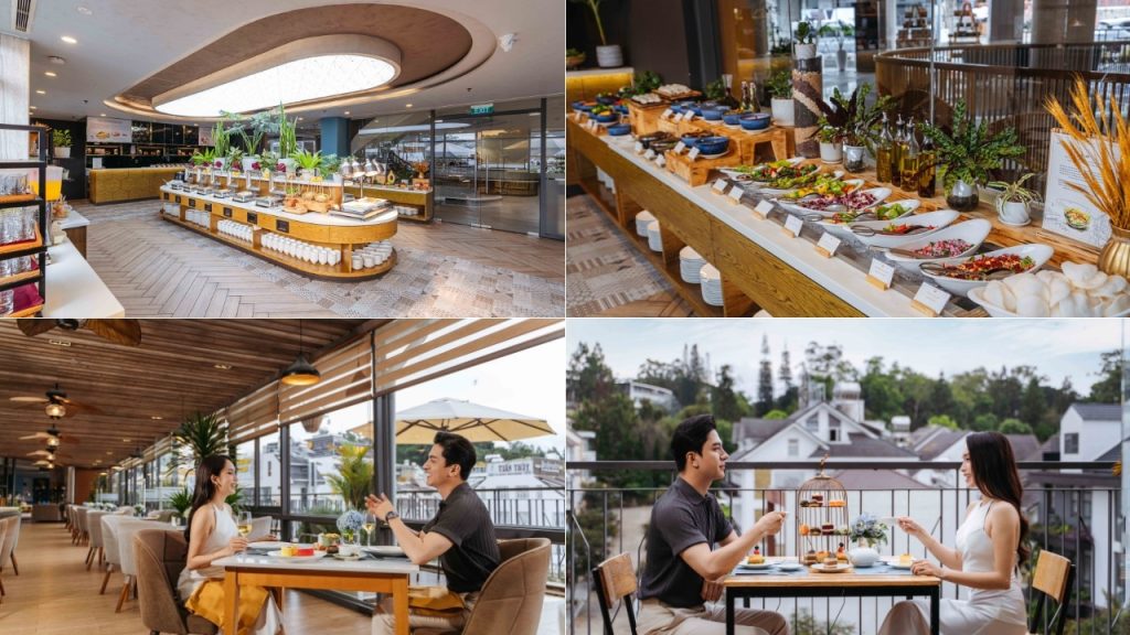 Buffet sáng đa dạng cùng nhà hàng ẩm thực món Á - Âu tại Nesta Valley Dalat Hotel Đà Lạt