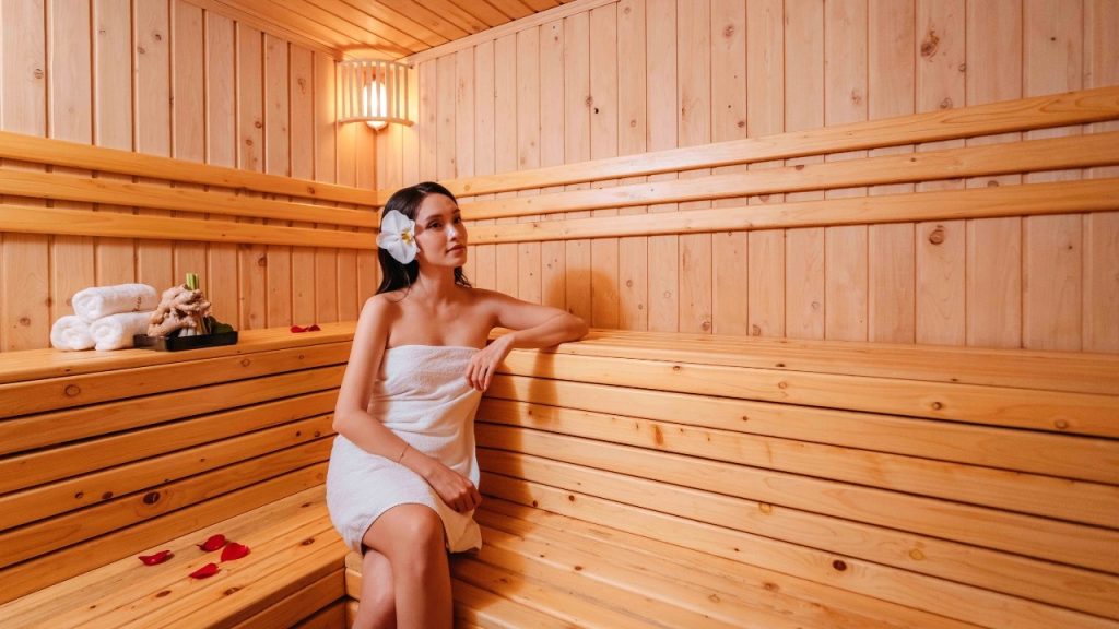 Phòng xông hơi sauna trong khu wellness của Nesta Valley Dalat Hotel