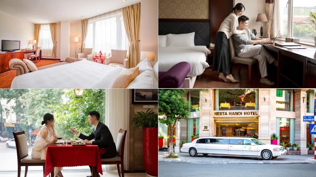 Không gian nghỉ ngơi rộng rãi và các tiện ích tại khách sạn Nesta Hanoi Hotel