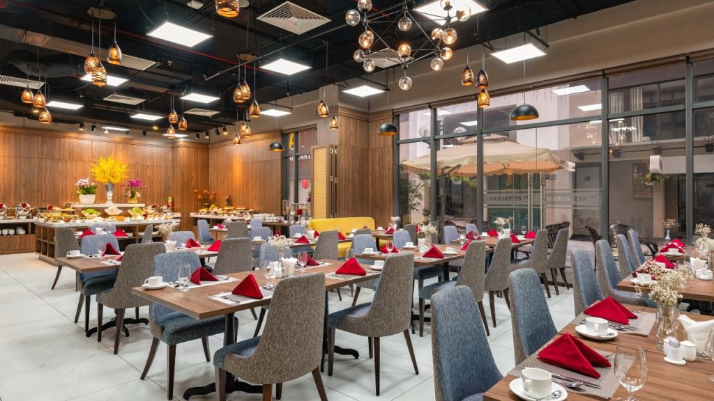 Không gian Nhà hàng Nesta và khu vực phục vụ ẩm thực Nhật tại Kawa Restaurant