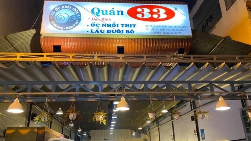 Quán ốc nhồi thịt 33 trên đường Hai Bà Trưng Đà Lạt