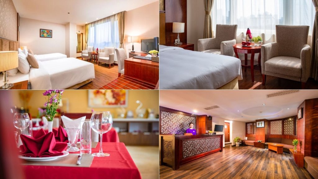Nesta Hanoi Hotel 的客房、La Palace 餐厅及配套设施