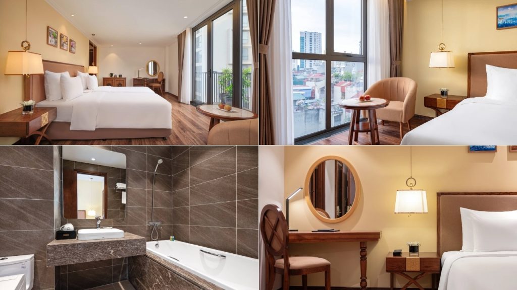 Phòng nghỉ Nesta Hotel & Spa với nội thất tiện nghi, không gian riêng tư