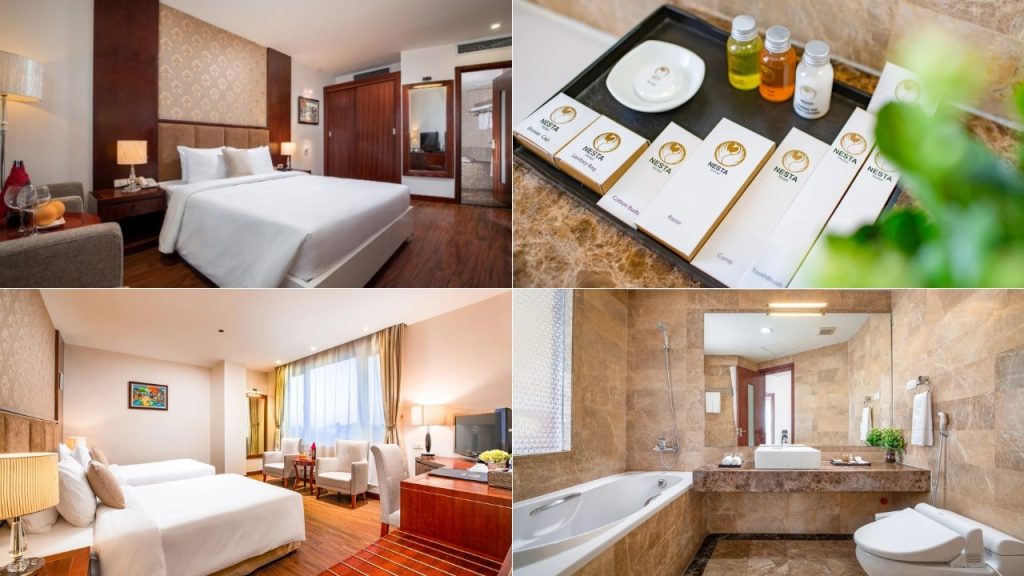 Phòng nghỉ Nesta Hanoi Hotel với không gian hiện đại, tiện nghi đầy đủ cho khách lưu trú